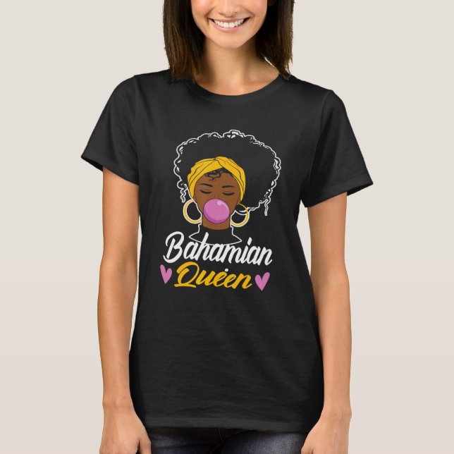 Bahamian Queen Bahamas Flag Pride Zuhause Country  T-Shirt (Vorderseite)