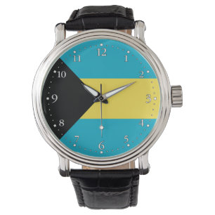 Bahamianische Flagge Armbanduhr