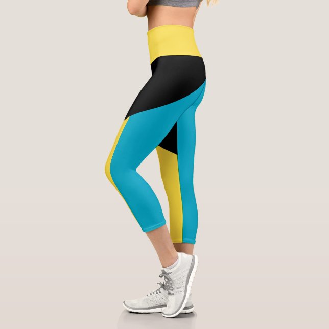 Bahamianische Flagge Capri Leggings (Links)