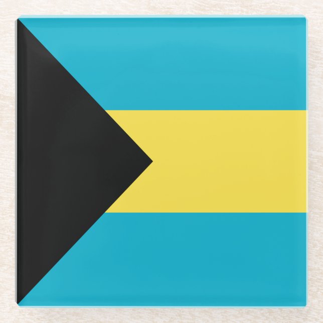 Bahamianische Flagge Glasuntersetzer (Vorderseite)