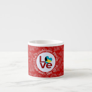 Bahamianische Flagge Herz LOVE Rot Personalisierte Espressotasse