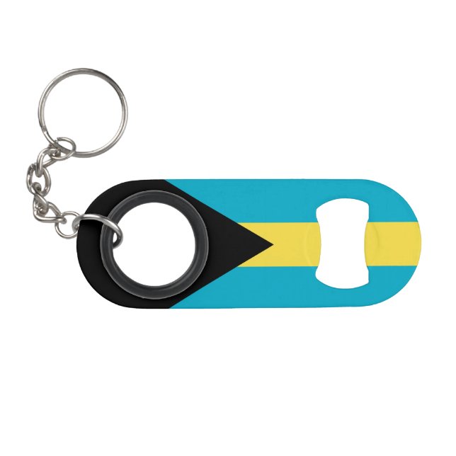 Bahamianische Flagge Mini Flaschenöffner (Vorderseite (Horizontal))