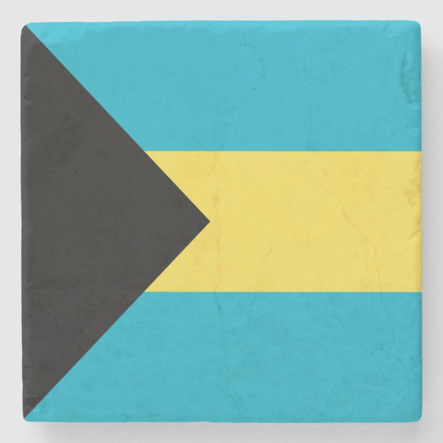 Bahamianische Flagge Steinuntersetzer (Vorderseite)