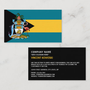 Bahamianische Flagge und Wappen, Flagge der Bahama Visitenkarte