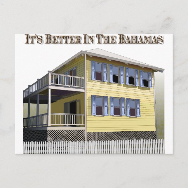 Bahamische Architektur Postkarte (Vorderseite)