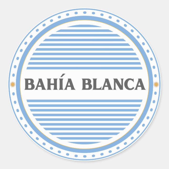 Bahía Blanca City Pride Emblem Argentine Identity Runder Aufkleber (Vorderseite)