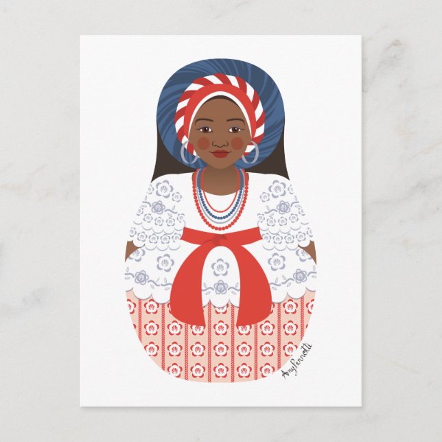 Bahia Brazilian Matryoshka Postcard Postkarte (Vorderseite)