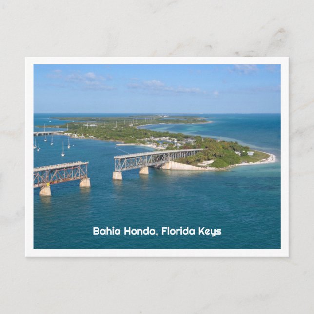 Bahia Honda, Florida Keys Aerial View aus West Postkarte (Vorderseite)