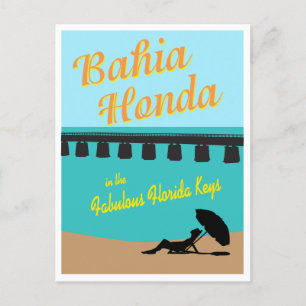 Bahia Honda Florida Keys Illustration Postkarte