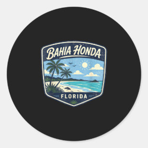Bahia honda Florida Strand Palmen Ozean Sommer Runder Aufkleber