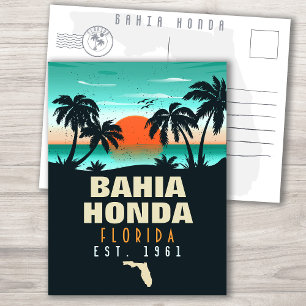 Bahia Honda Key Florida Retro Sunset Souvenirs Postkarte