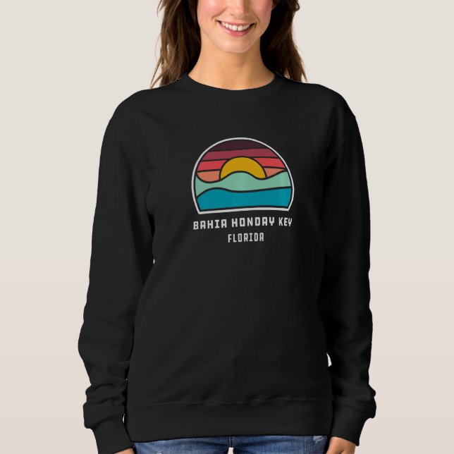 Bahia Honday Key Florida Cool Minimalist Ocean Wav Sweatshirt (Vorderseite)