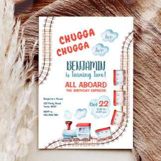 Bahn 2. Geburtstag Einladung Boy Chugga Zwei Party