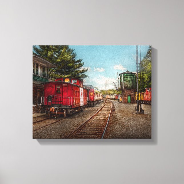 Bahn - Caboose - Fahrkarten bitte Leinwanddruck (Vorderseite)