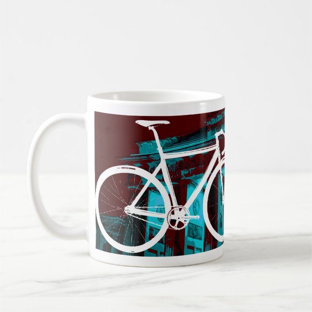 Bahn-Fahrrad Berlin - rotes Blau Kaffeetasse (Links)