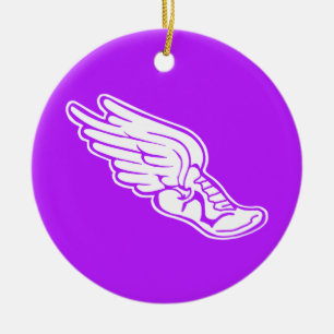Bahn-Logo-Verzierung w/name lila Keramik Ornament