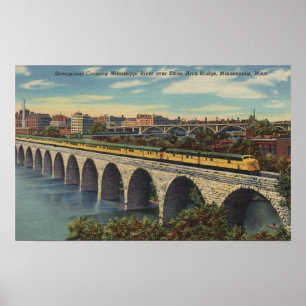 Bahn - Stone Arch Bridge überqueren Poster