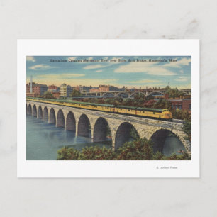 Bahn - Stone Arch Bridge überqueren Postkarte