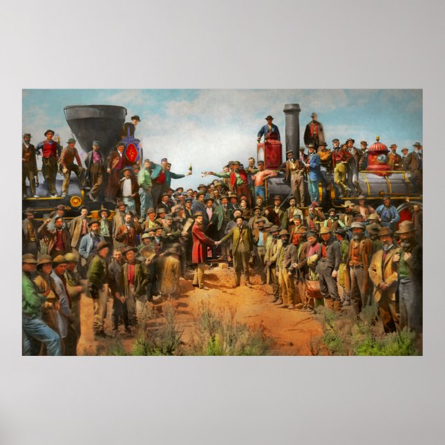 Bahn - Zivil - Das Champagner-Foto 1869 Poster (Vorne)