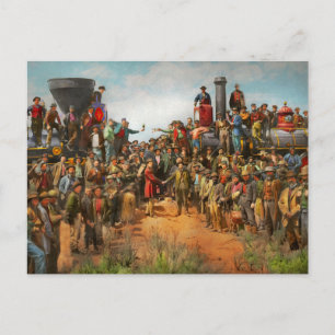 Bahn - Zivil - Das Champagner-Foto 1869 Postkarte