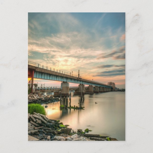 Bahnbrücke Rockaway Postkarte (Vorderseite)