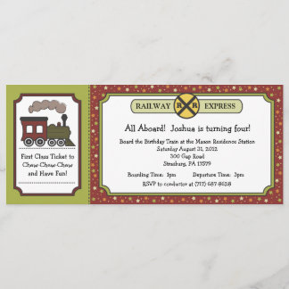 Bahnfahrkarte laden - Fall-Herbst-Apple-Farben ein Einladung