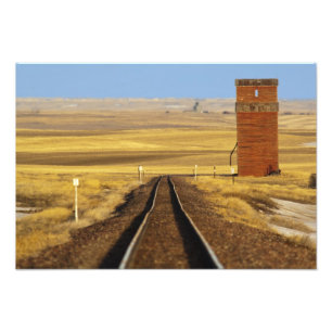 Bahngleise führen zum alten Granit in Collins Fotodruck