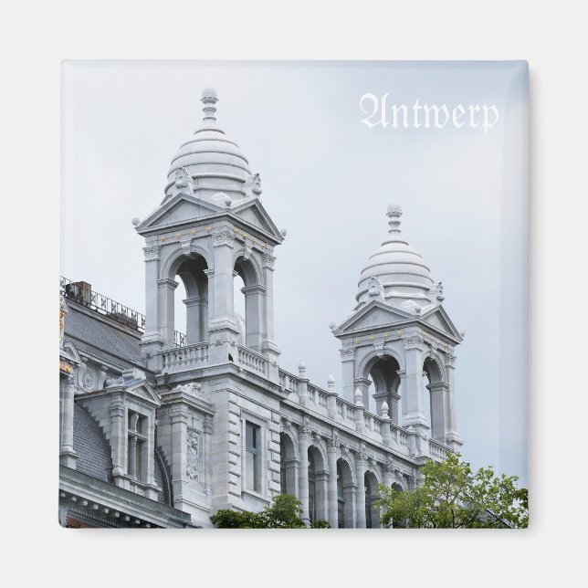 Bahnhof Antwerpen am grauen Tag Magnet (Vorne)