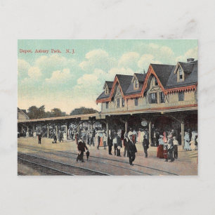 Bahnhof, Asbury Park, New Jersey Vintag Postkarte