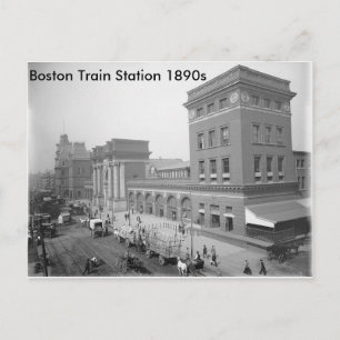 "Bahnhof Boston 1890er" Postkarte