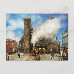 Bahnhof - Boston & Maine Bahnhof 1910 Postkarte