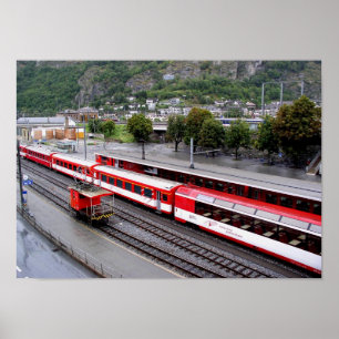 Bahnhof Brig in der Schweiz Poster