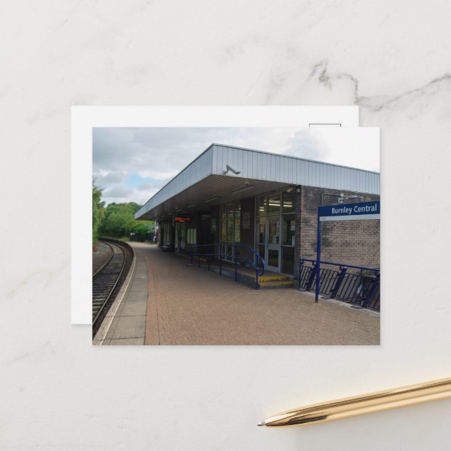 Bahnhof Burnley Central, Lancashire Postkarte (Vorderseite/Rückseite Beispiel)