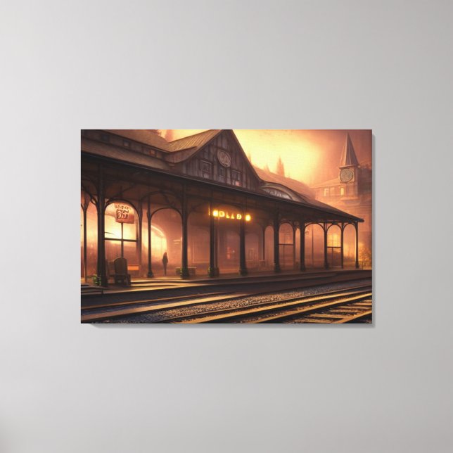 Bahnhof Canvas Print Leinwanddruck (Vorderseite)