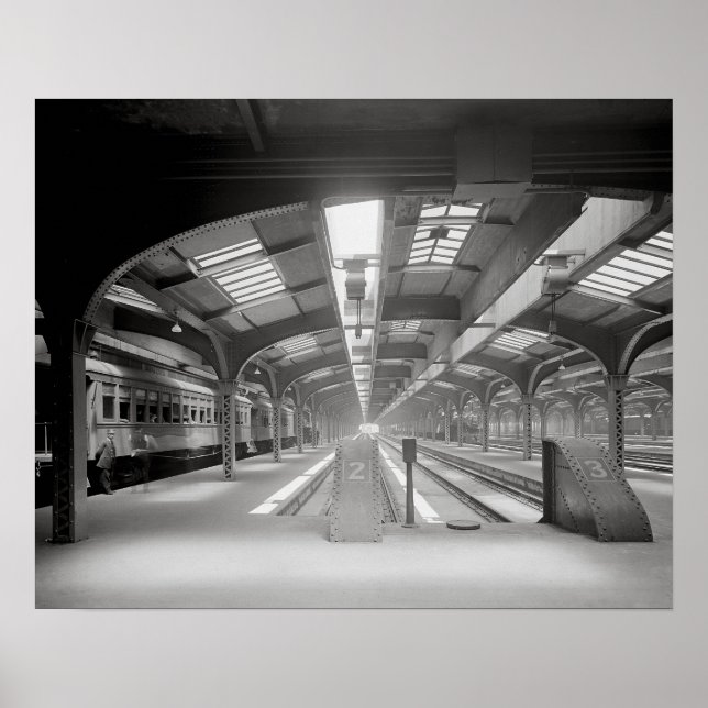 Bahnhof Chicago, 1920. Vintage Bahn Poster (Vorne)