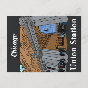 Bahnhof Chicago, IL Gewerkschaft Postkarte