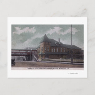 Bahnhof Chicago & Northwestern Postkarte