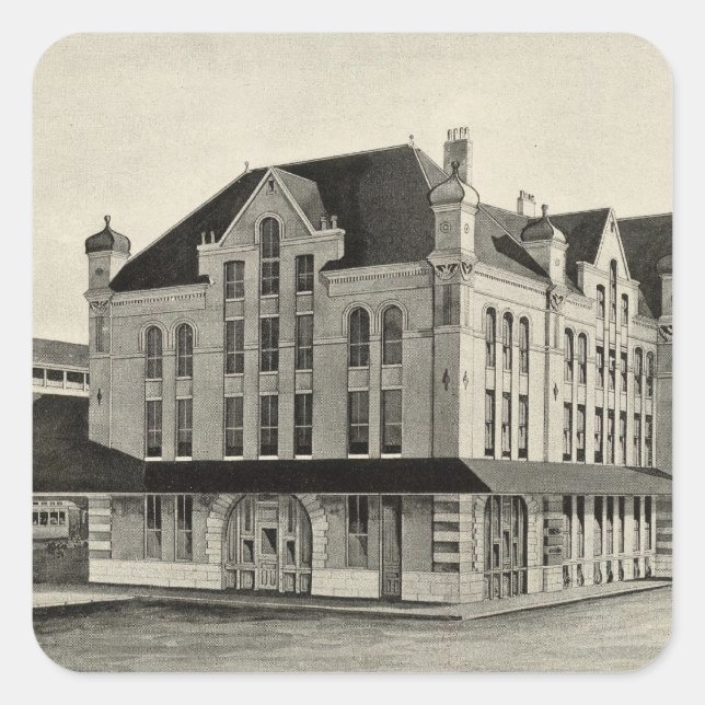 Bahnhof, Concord & Montreal Quadratischer Aufkleber (Vorderseite)