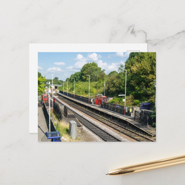 Bahnhof Cottingley, Leeds Postkarte (Vorderseite/Rückseite Beispiel)