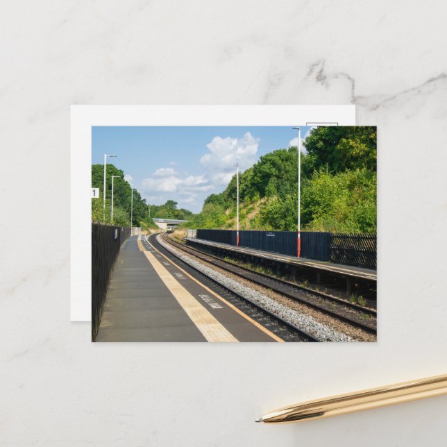 Bahnhof Cottingley, Leeds Postkarte (Vorderseite/Rückseite Beispiel)