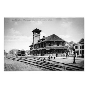 Bahnhof der Pere Marquette Railroad, Bay City, MI Fotodruck