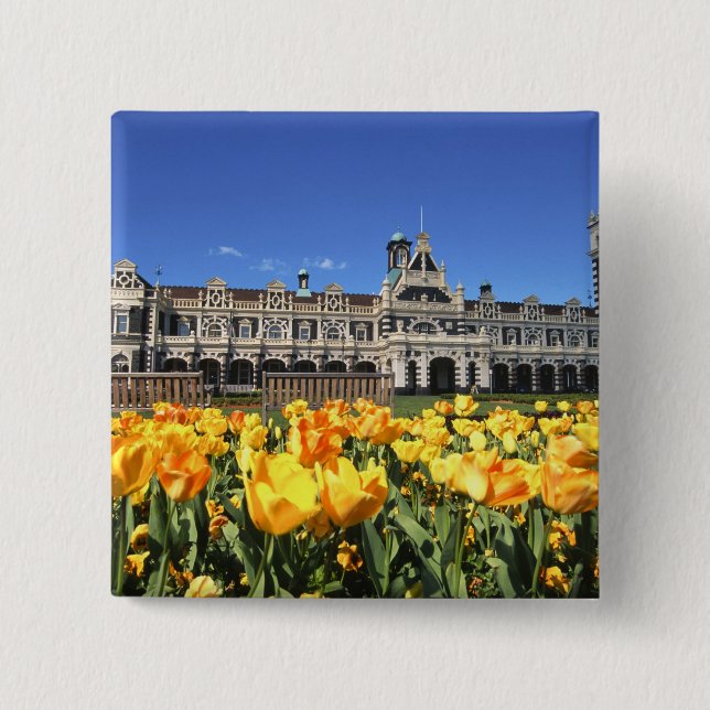 Bahnhof Dunedin Button (Vorderseite)
