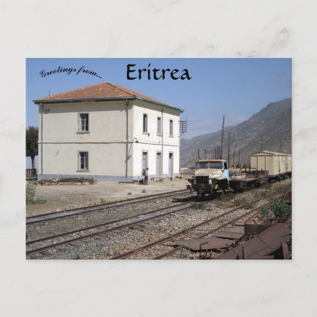 Bahnhof Eritrea Postkarte (Vorderseite)