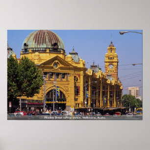 Bahnhof Flinders Street, Melbourne, Österreich Poster