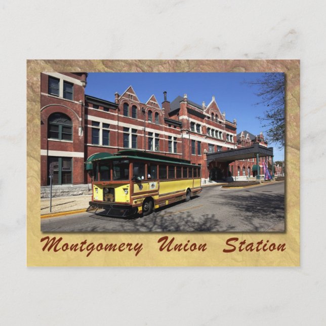 Bahnhof Gewerkschaft, Montgomery, Alabama Postkarte (Vorderseite)