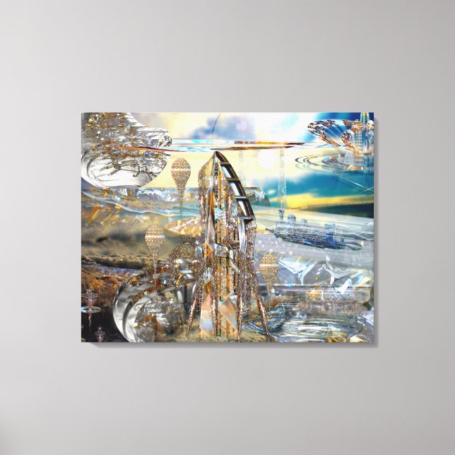 Bahnhof Glissade überwinterte Canvas Leinwanddruck (Vorderseite)