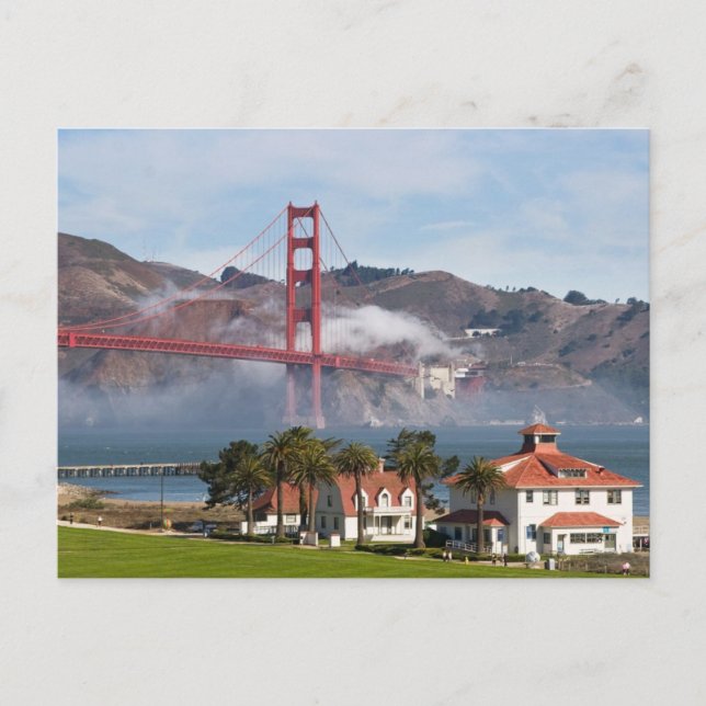 Bahnhof Golden Gate Bridge Postkarte (Vorderseite)