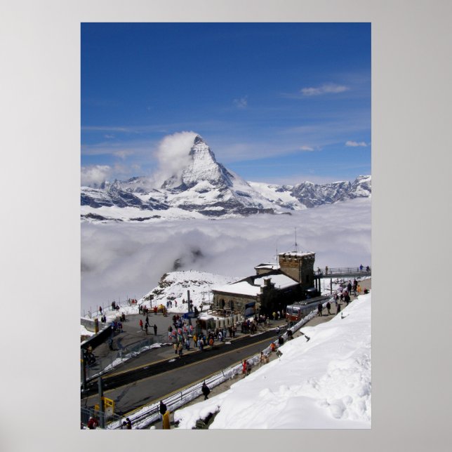 Bahnhof Gornergrat in der Schweiz Poster (Vorne)