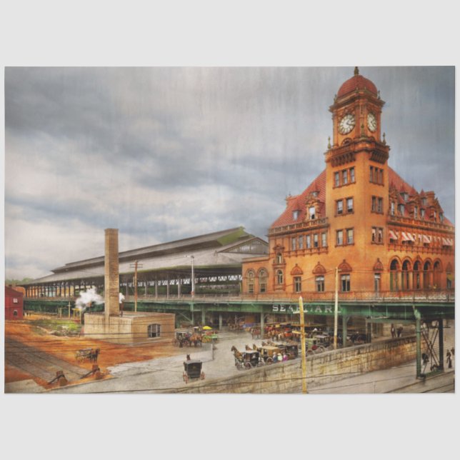 Bahnhof - Hauptstraße 1905 Seidenpapier (Vorderseite)