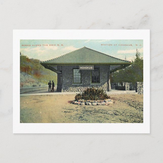 Bahnhof, Ho Ho Kus, New Jersey Vintag Postkarte (Vorderseite)